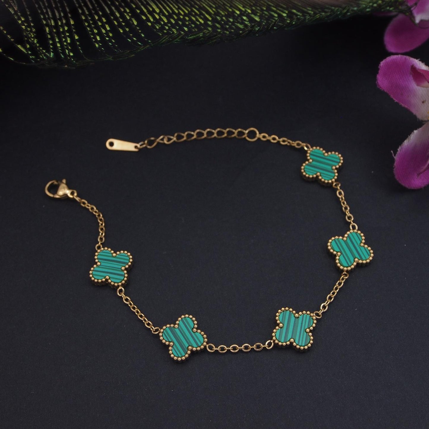 Green Clover Charm Bracelet