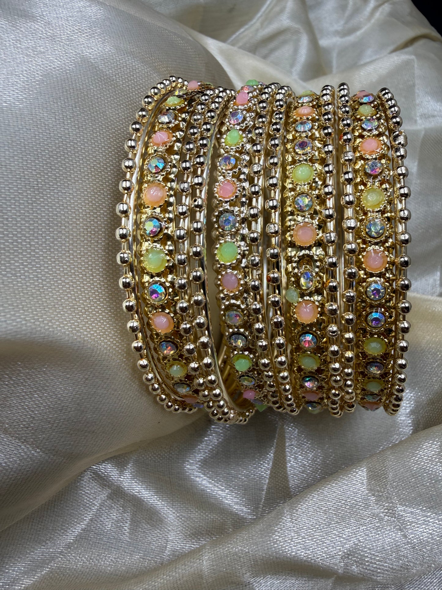 Multicolor Stone Bangle Set