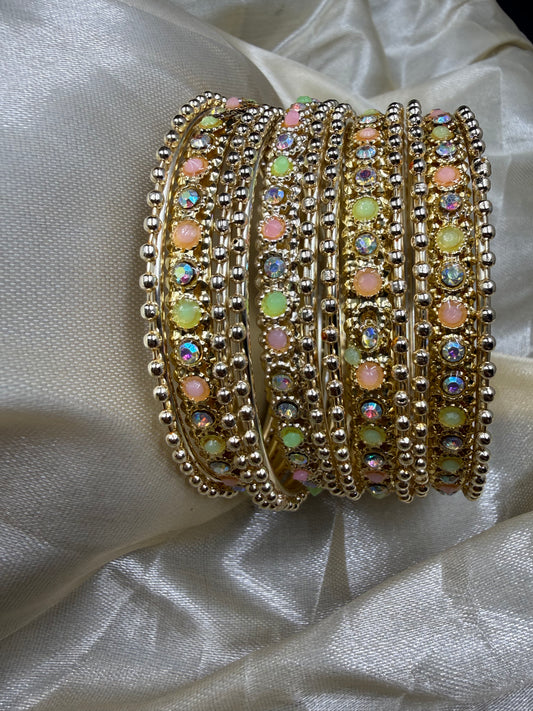 Multicolor Stone Bangle Set