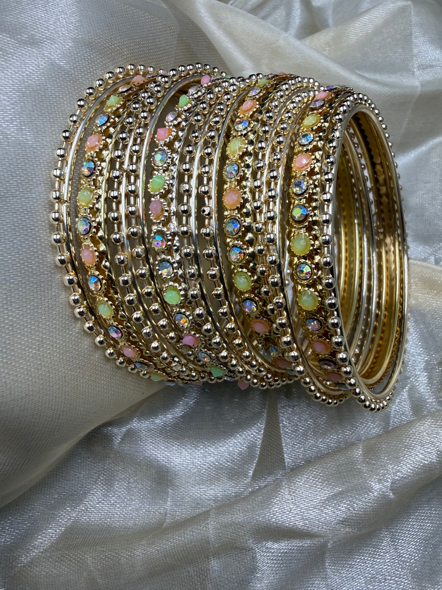 Multicolor Stone Bangle Set