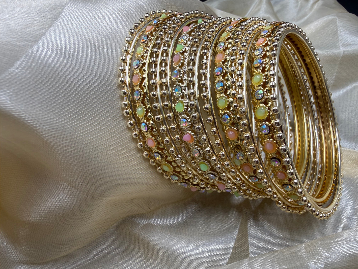 Multicolor Stone Bangle Set